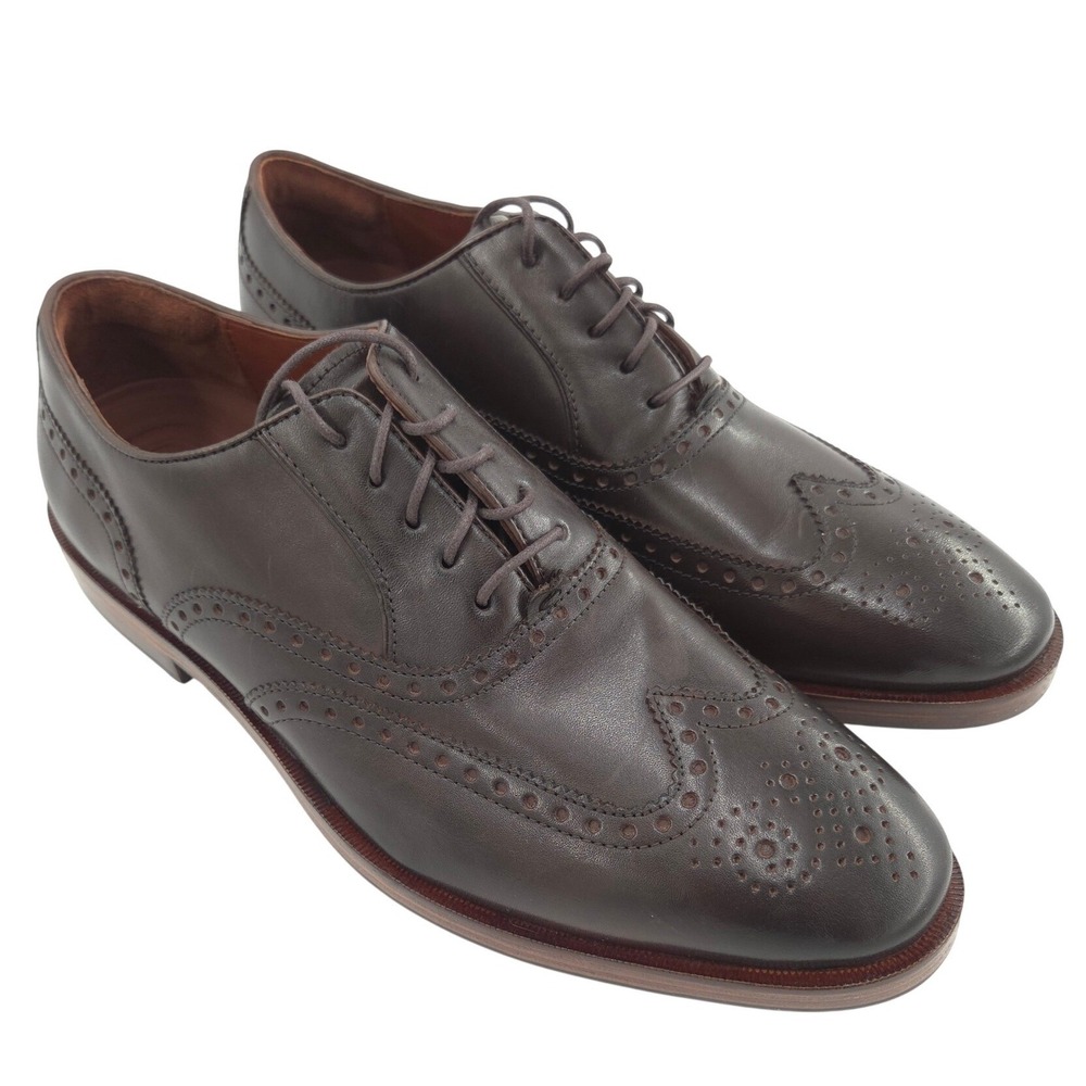 Cole Haan Hamilton Wingtip Oxford Dress Shoes Men 8.5M Dark Brown Leather C23752